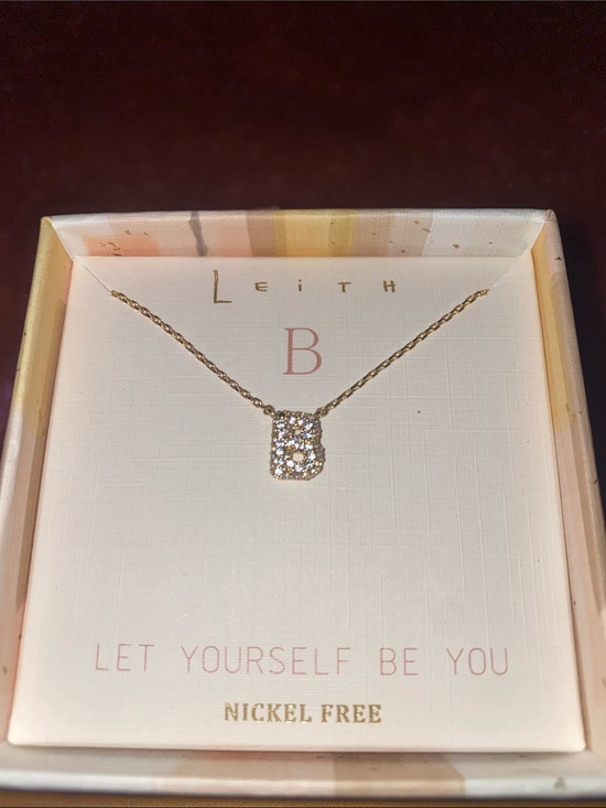 Leith Jewelry - Leith Gold Cubic Zirconia 'B' Initial Pendant Necklace
